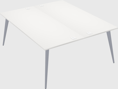 Shared rectangular office desk system
