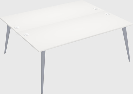 Shared rectangular office desk system