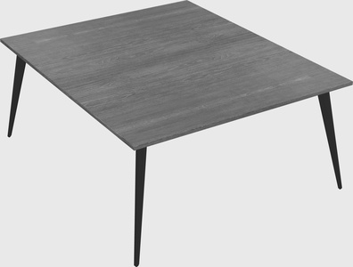 Shared rectangular office desk system
