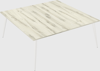 Shared rectangular office desk system