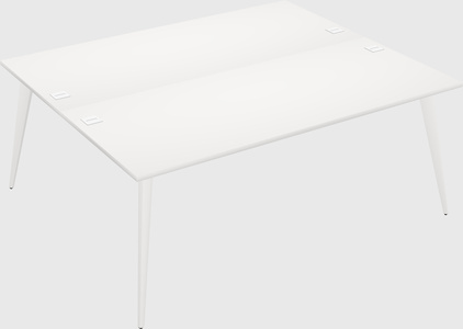 Shared rectangular office desk system