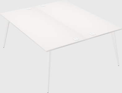 Shared rectangular office desk system