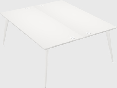 Shared rectangular office desk system