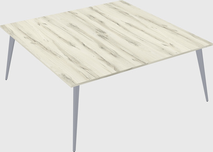 Shared rectangular office desk system