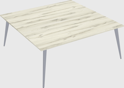 Shared rectangular office desk system