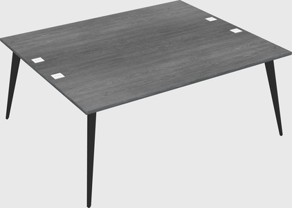 Shared rectangular office desk system