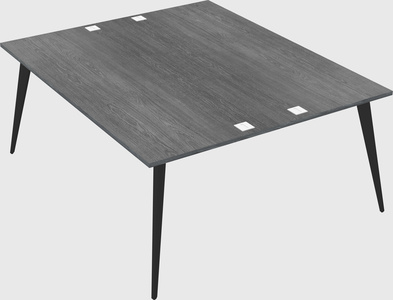Shared rectangular office desk system