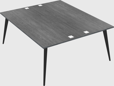 Shared rectangular office desk system