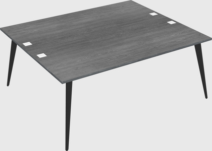 Shared rectangular office desk system