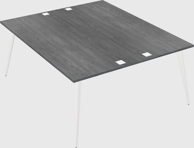 Shared rectangular office desk system