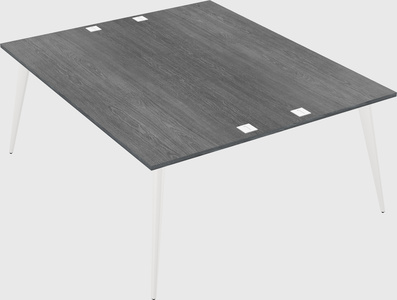Shared rectangular office desk system
