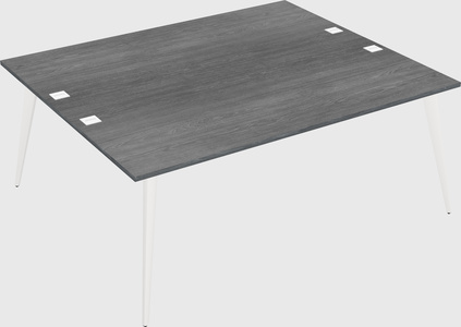 Shared rectangular office desk system