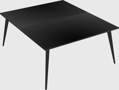 Shared rectangular office desk system