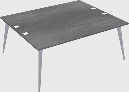 Shared rectangular office desk system