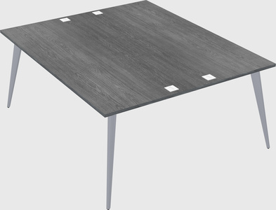 Shared rectangular office desk system