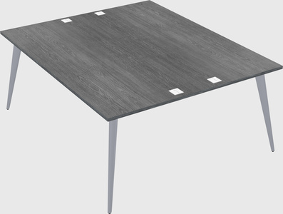 Shared rectangular office desk system