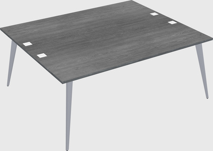Shared rectangular office desk system