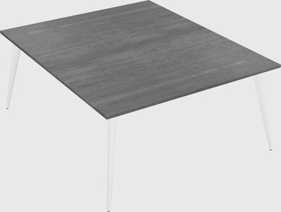 Shared rectangular office desk system