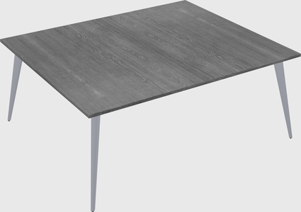 Shared rectangular office desk system