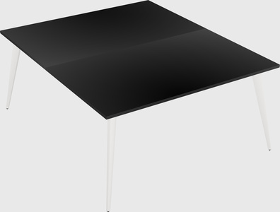Shared rectangular office desk system