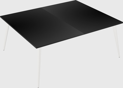 Shared rectangular office desk system