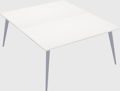 Shared rectangular office desk system