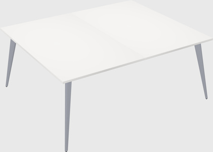 Shared rectangular office desk system