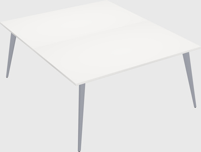 Shared rectangular office desk system