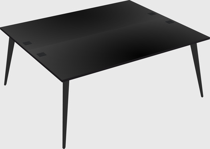 Shared rectangular office desk system