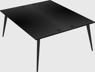 Shared rectangular office desk system