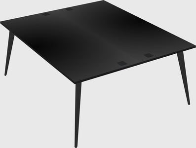 Shared rectangular office desk system