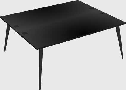 Shared rectangular office desk system
