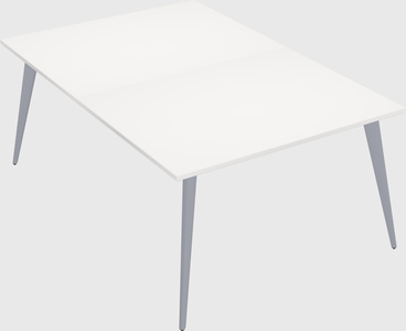 Shared rectangular office desk system