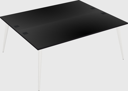Shared rectangular office desk system