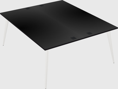 Shared rectangular office desk system