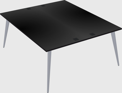 Shared rectangular office desk system
