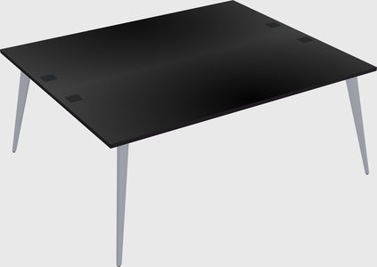 Shared rectangular office desk system