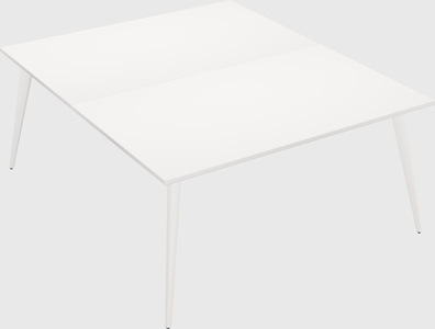 Shared rectangular office desk system