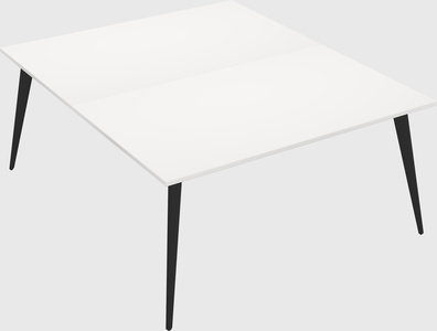 Shared rectangular office desk system