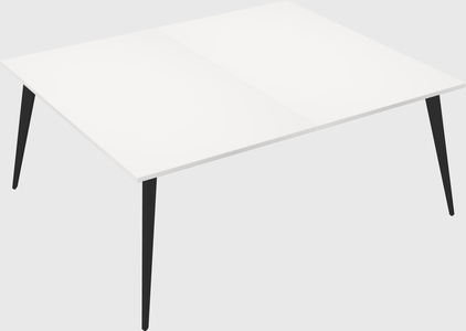 Shared rectangular office desk system