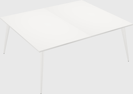 Shared rectangular office desk system