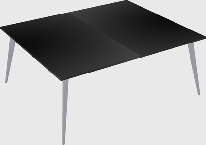 Shared rectangular office desk system