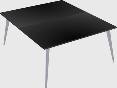 Shared rectangular office desk system