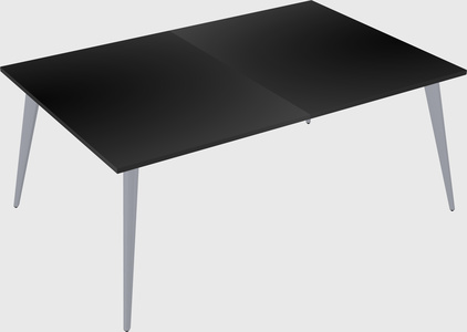 Shared rectangular office desk system