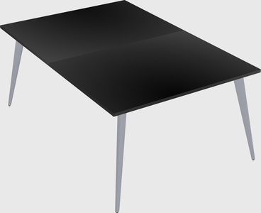 Shared rectangular office desk system
