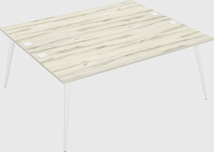 Shared rectangular office desk system