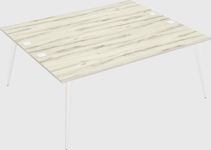 Shared rectangular office desk system