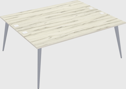 Shared rectangular office desk system