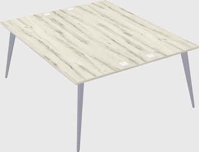 Shared rectangular office desk system