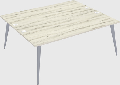 Shared rectangular office desk system